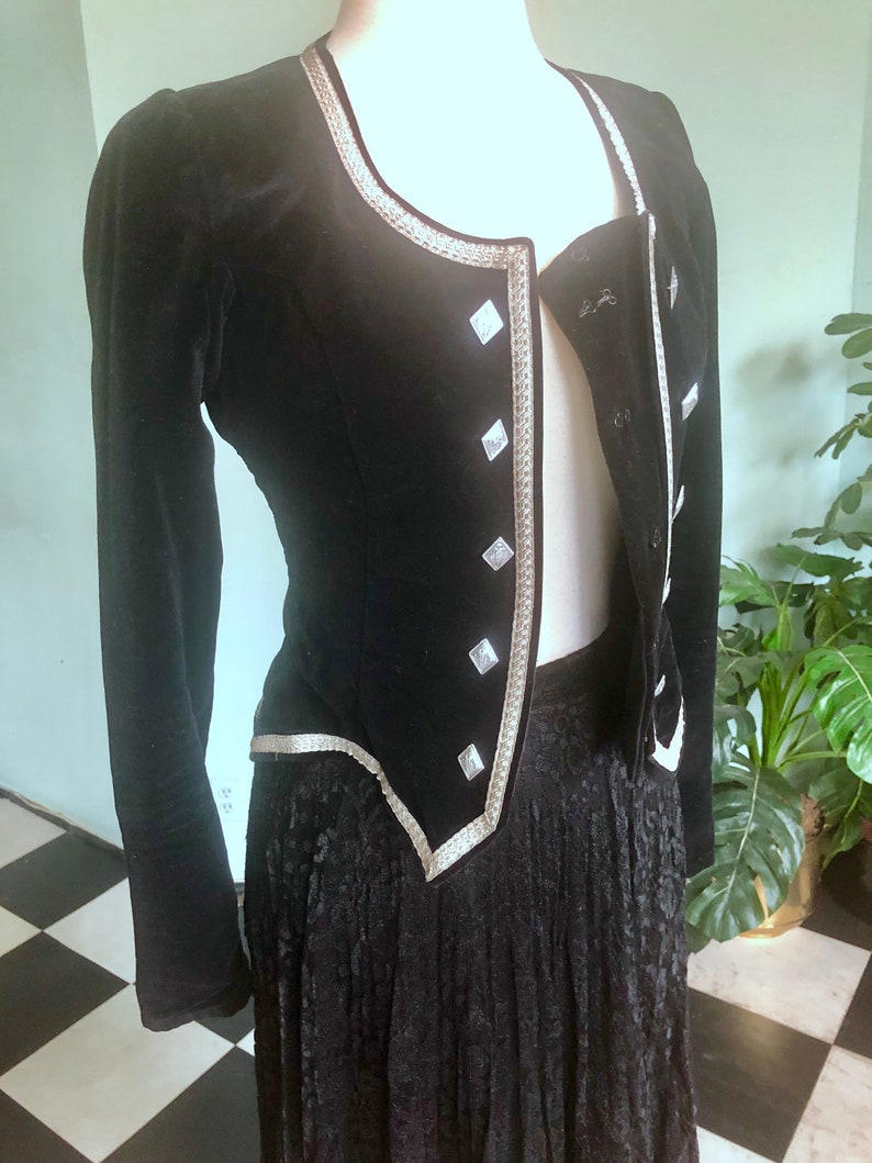 Velvet Princess Bolero 60s vintage mod black bolero glam