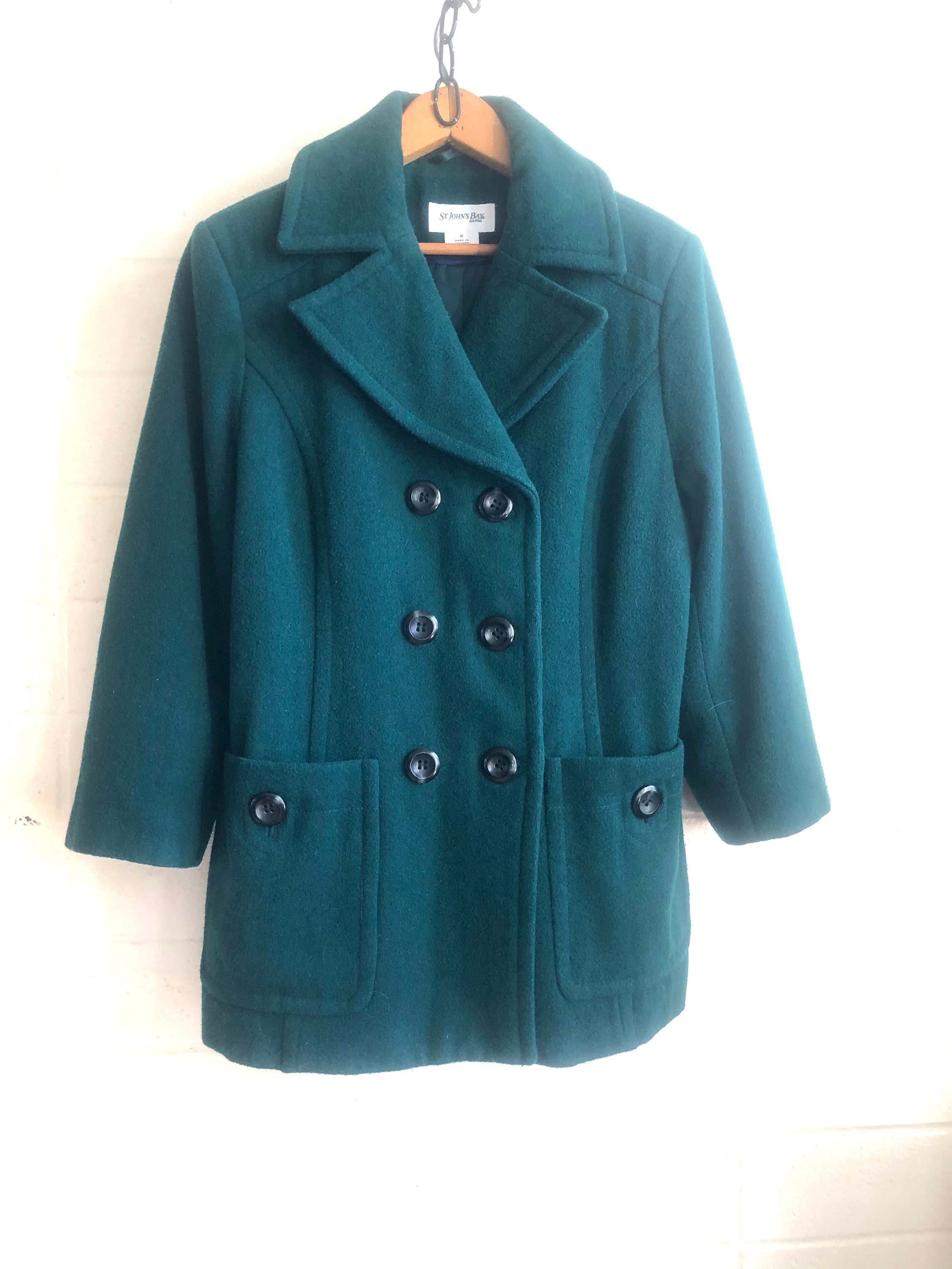 Green wool deals pea coat