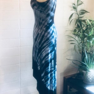 Indigo Tye Dye Maxi dress / Soprano / asymmetrical / glam image 7
