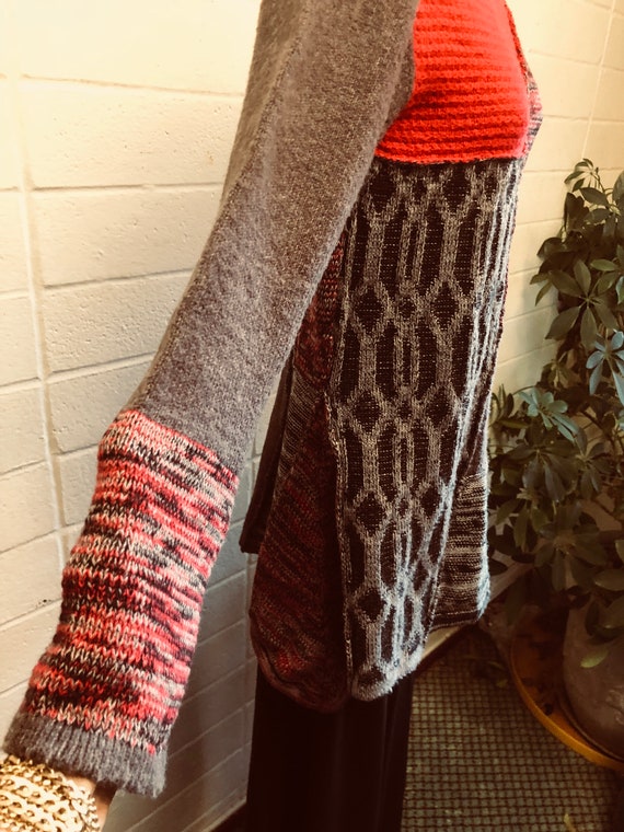 Colorblock Knit CottonTunic / loose fitting / var… - image 5