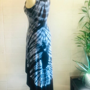 Indigo Tye Dye Maxi dress / Soprano / asymmetrical / glam image 5