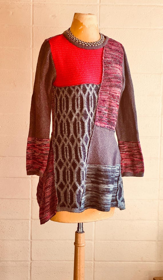 Colorblock Knit CottonTunic / loose fitting / var… - image 9