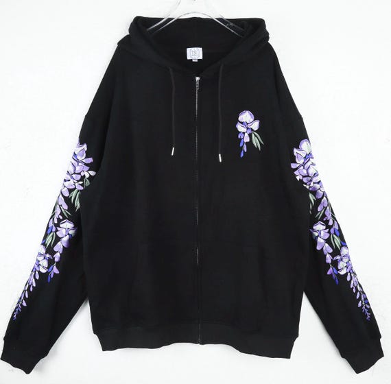 トップス OVERDYE WISTERIA SLEEVE HEAVY HOODY Wisteria Embroidered Hoodie - Etsy