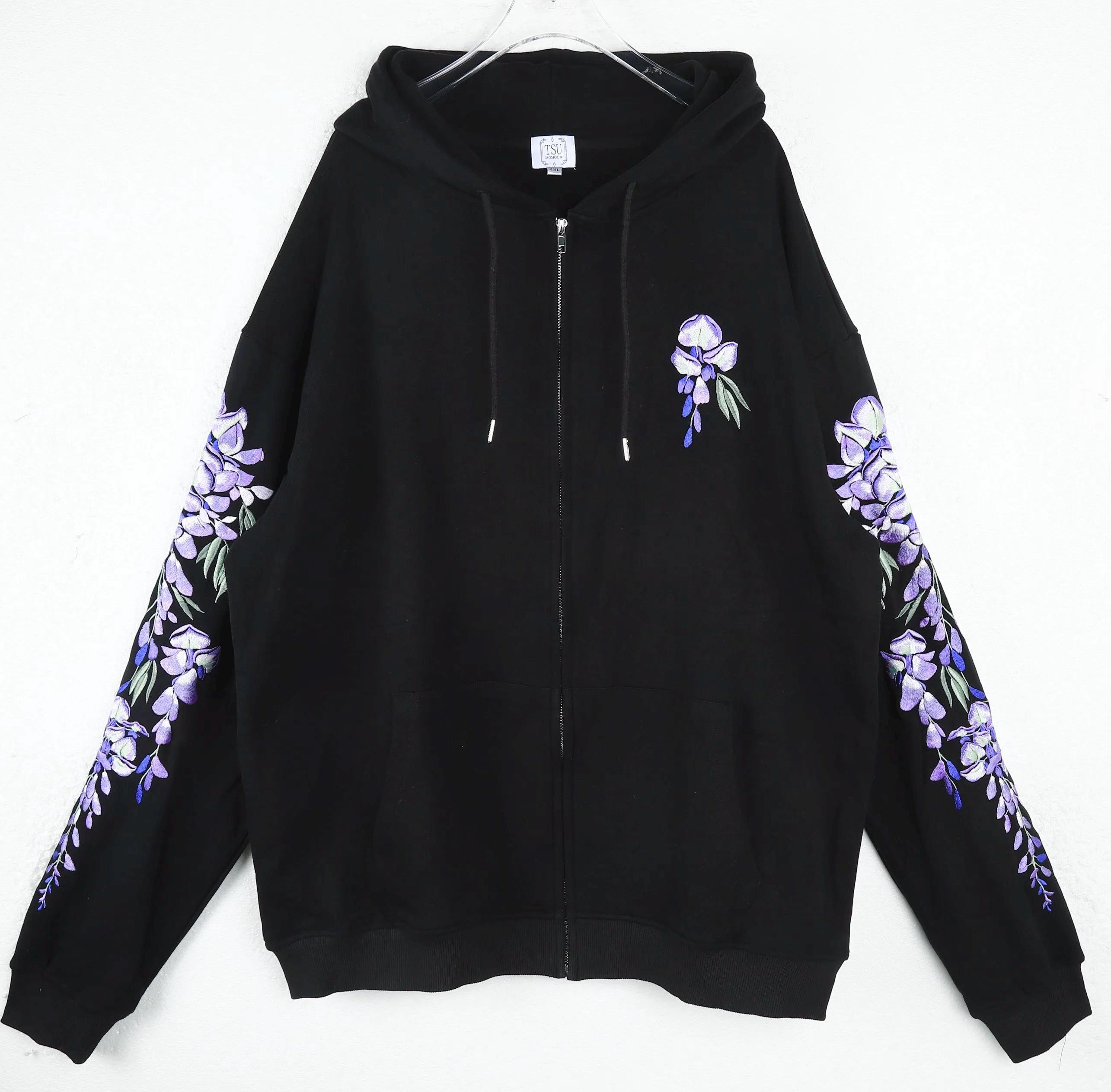 トップス OVERDYE WISTERIA SLEEVE HEAVY HOODY Wisteria Embroidered Hoodie - Etsy
