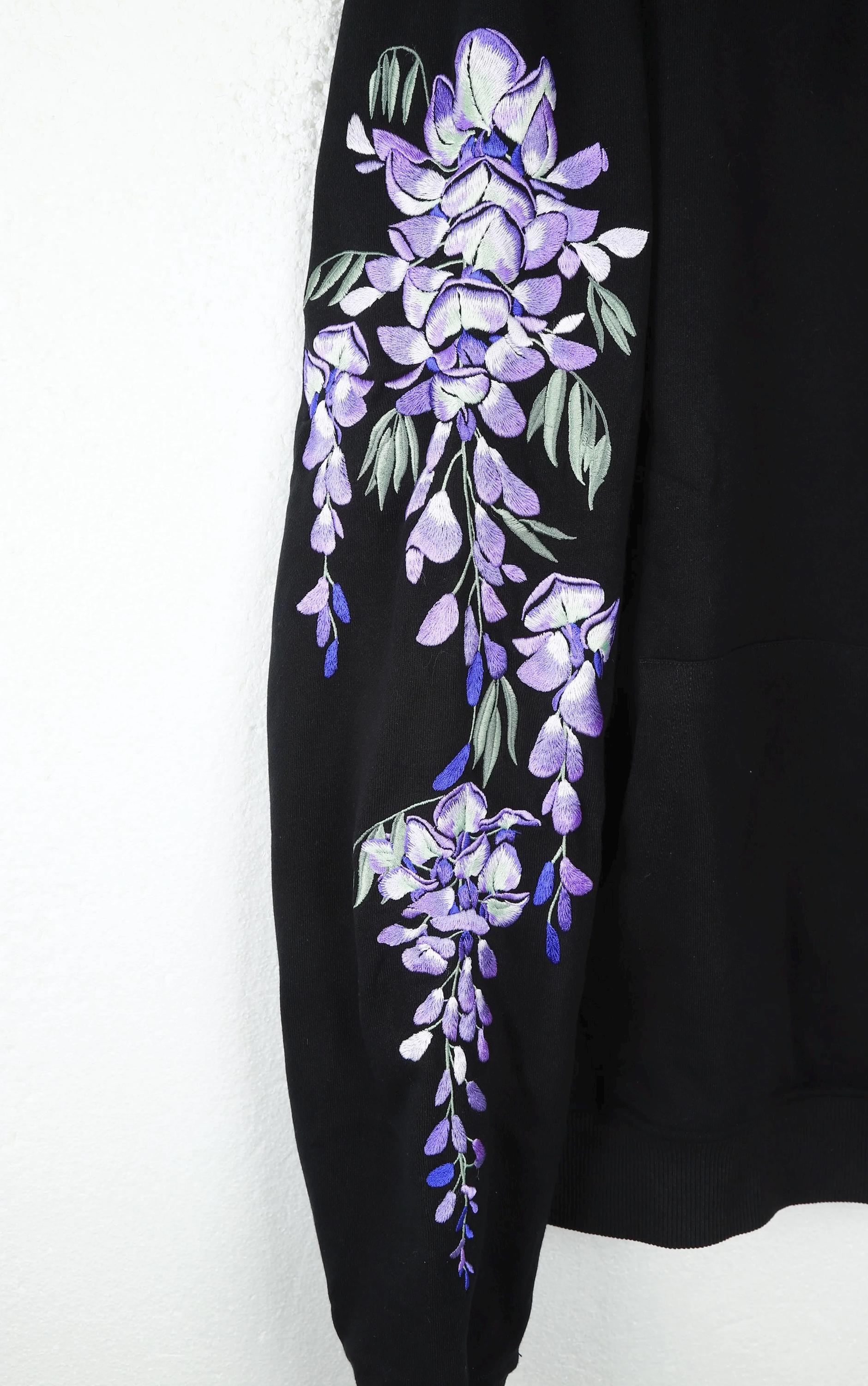 Wisteria Embroidered Hoodie - Etsy