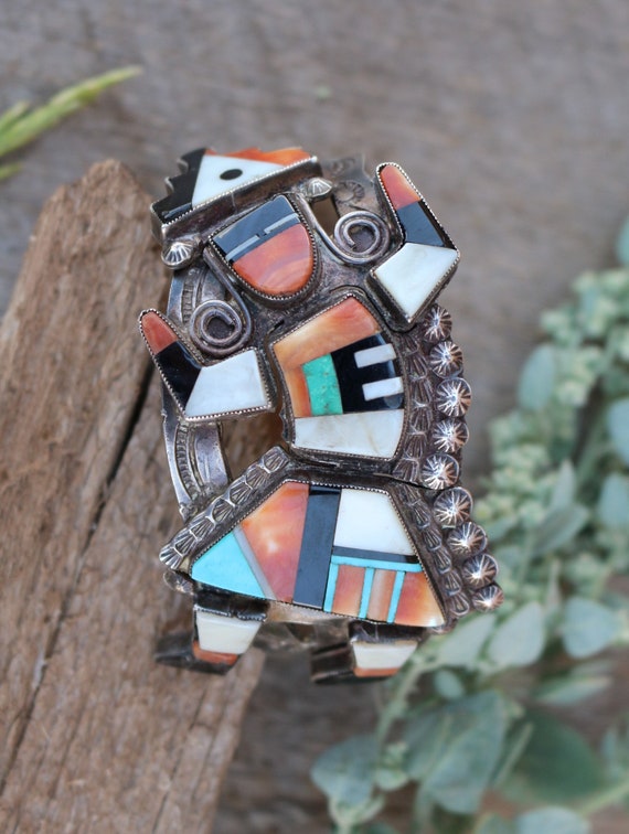 Vintage Zuni Rainbow Man Bracelet. Lee Edaakie - image 2