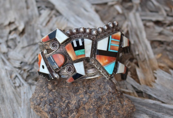 Vintage Zuni Rainbow Man Bracelet. Lee Edaakie - image 10