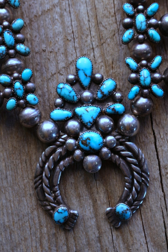 Vintage Navajo Squash Blossom necklace.