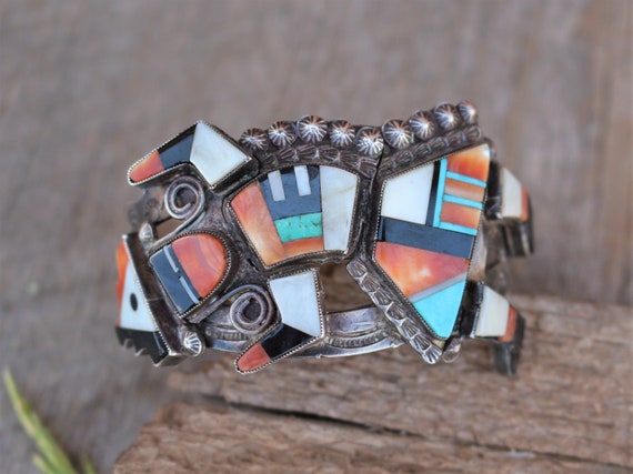 Vintage Zuni Rainbow Man Bracelet. Lee Edaakie - image 1