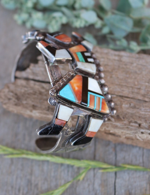 Vintage Zuni Rainbow Man Bracelet. Lee Edaakie - image 4