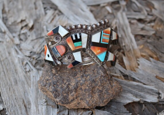 Vintage Zuni Rainbow Man Bracelet. Lee Edaakie - image 9