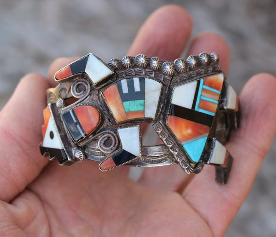 Vintage Zuni Rainbow Man Bracelet. Lee Edaakie - image 6