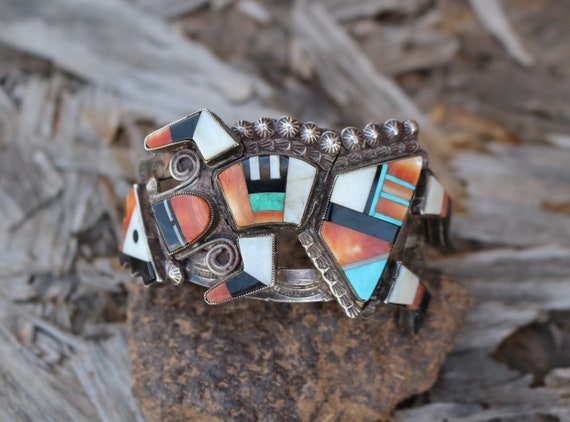 Vintage Zuni Rainbow Man Bracelet. Lee Edaakie - image 5