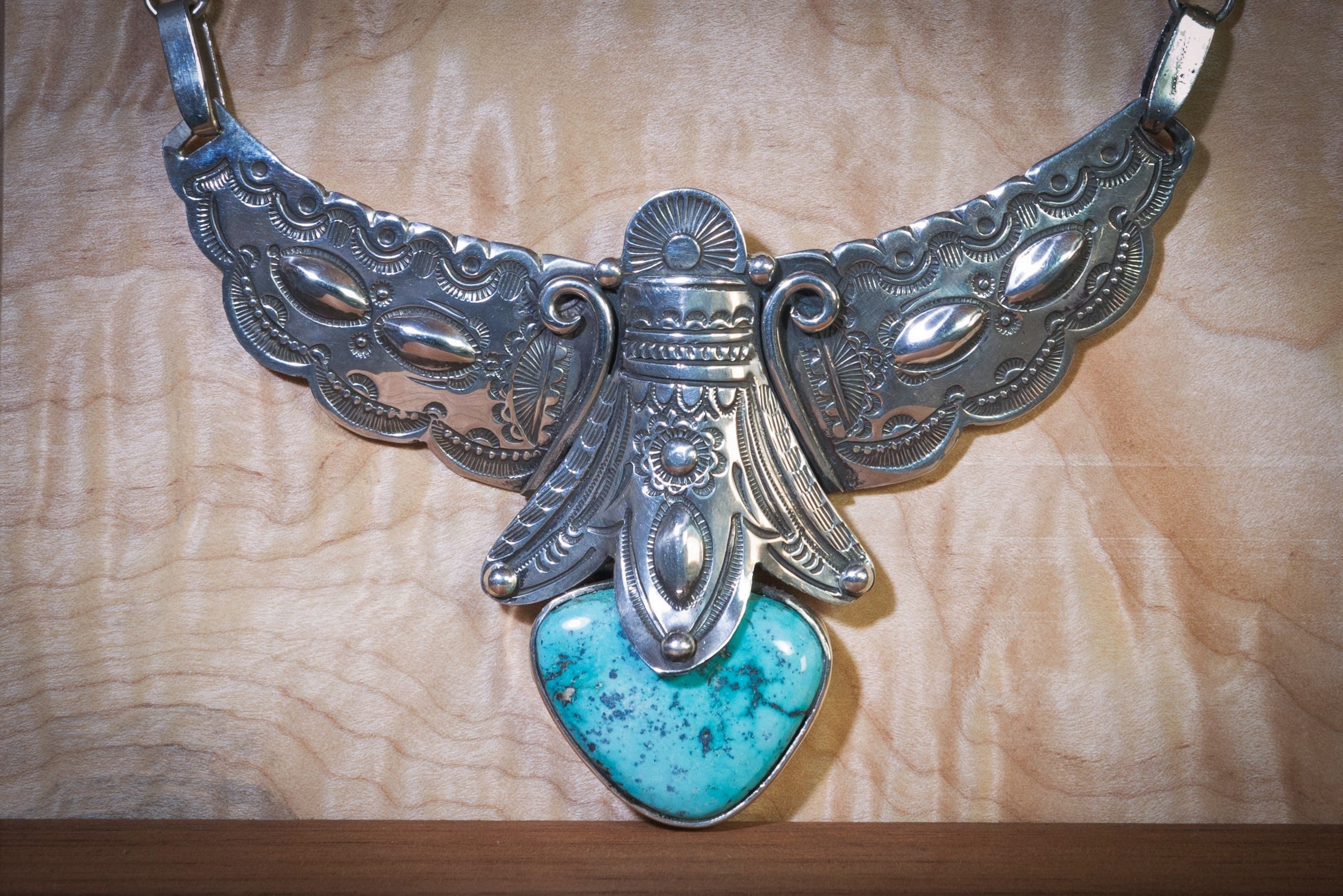 Art Tafoya Choker Style Necklace With Natural 'turqoise Mountain' Stone