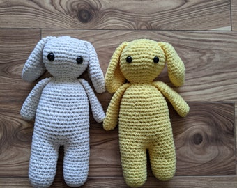 Yellow crochet bunny stuffed animal