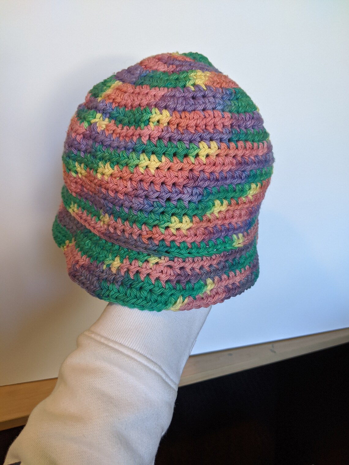 Hand Crochet Rainbow Bucket Hat Etsy