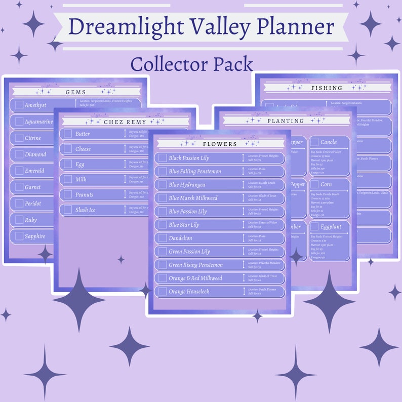Dreamlight Valley Planner Full Planner Characters, Daily Checks