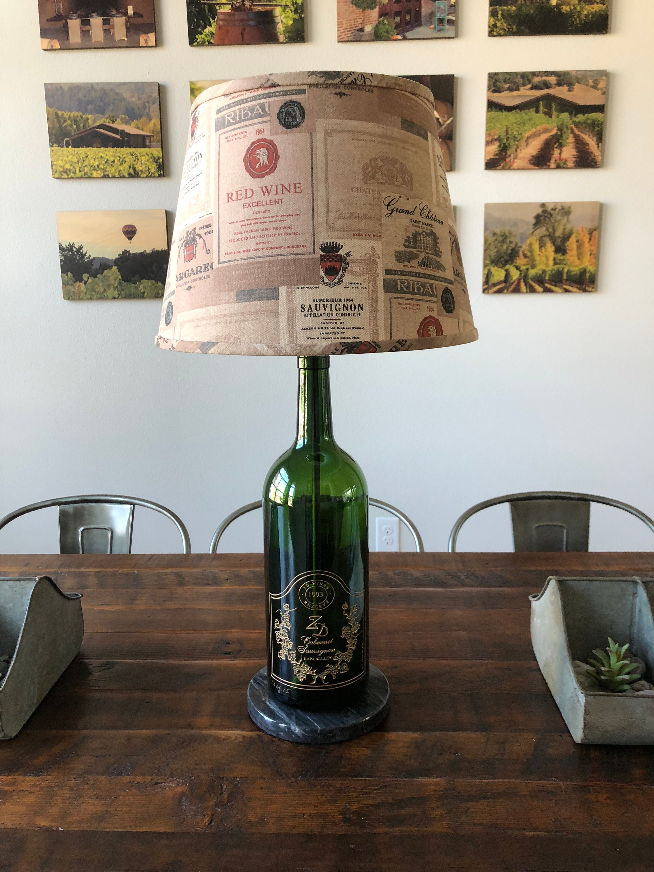 Wine Bottle Table Lamp using a Large Customer Provided Wine Etsy