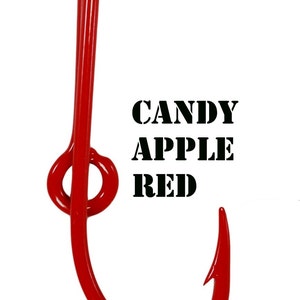 Candy Apple Red Powder Coated Fish Hook for Cap Brim or Bill - Hat Pin - Tie Clasp - Money Clip