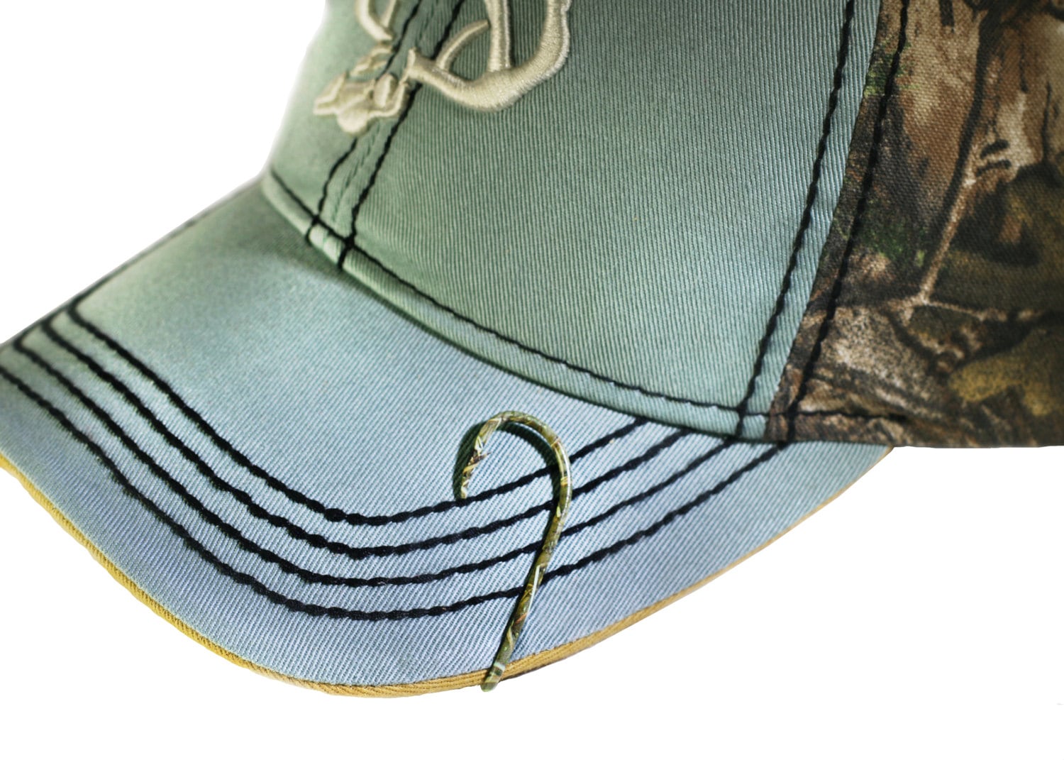 thumbnail image 2 of Lime Green Eagle Claw Fish Hook Hat Pin - Tie Clip Or Lapel Pin For Anglers & Outdoorsmen 2 of 12
