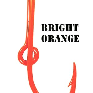 Fishing Hook for Cap Bill or Brim - Bright Orange Powder Coated  fish hook - Hat Pin - Tie Clasp - Money Clip
