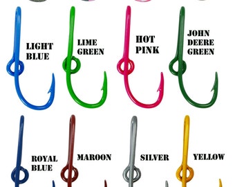 Fishing Hook for Cap Bill or Brim Bright Orange Powder Coated