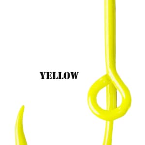 Yellow Powder Coated Fish Hook for Hat Brim or Bill - Yellow Fish Hook Tie Clasp - Hat Clip for Hat or Cap - Money Clip