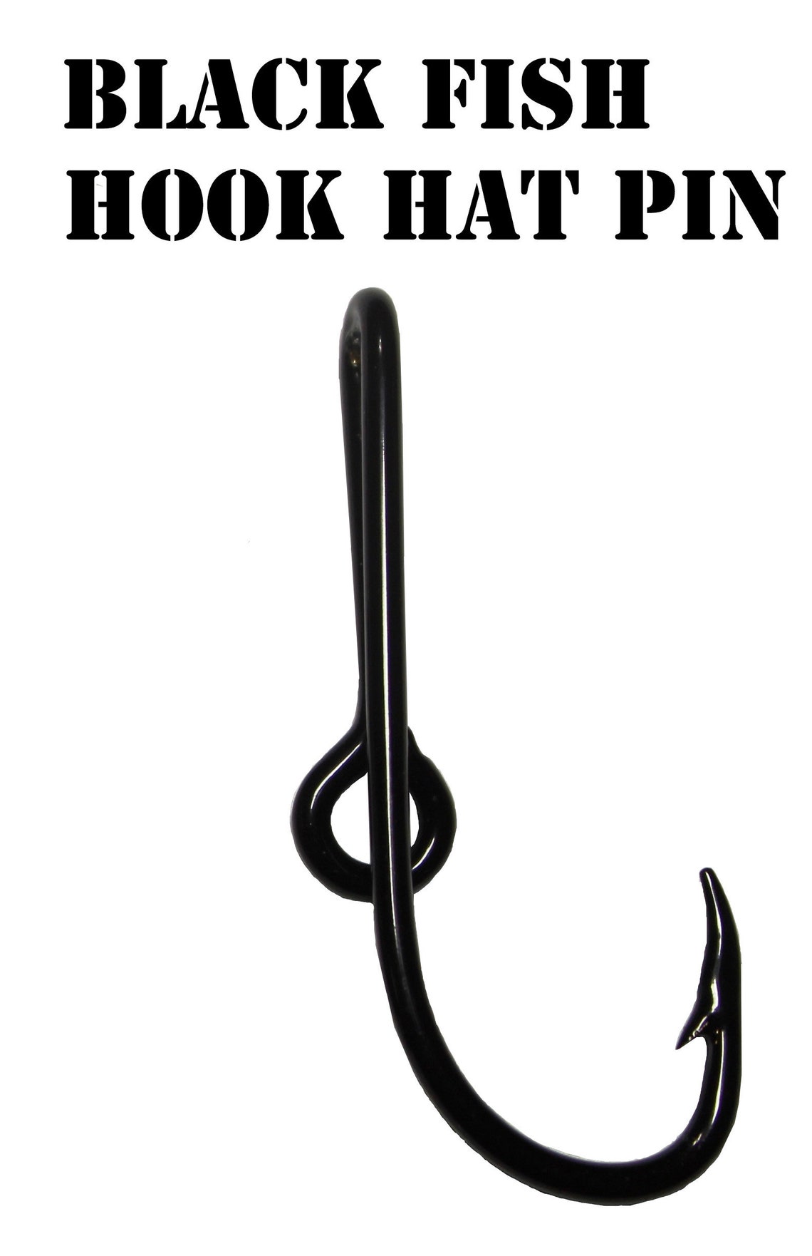Fishing Hook for Cap Bill or Brim Black Powder Coated fish