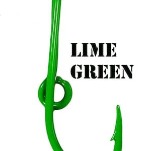Lime Green Powder Coated Fish Hook for Cap Brim or Bill - Hat Pin - Tie Clasp - Money Clip