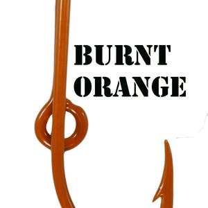 Fishing Hook for Cap Bill or Brim - Burnt Orange Powder Coated  fish hook - Hat Pin - Tie Clasp - Money Clip