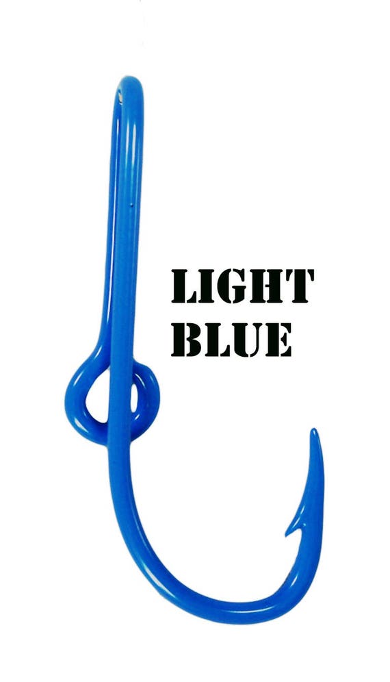 Light Blue Powder Coated Fish Hook for Hat Brim or Bill Light Blue