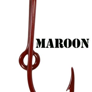 Maroon Powder Coated Fish Hook for Hat Brim or Bill - Maroon Fish Hook Tie Clasp - Hat Clip for Hat or Cap - Money Clip