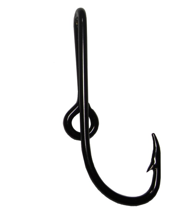 Fishing Hook for Cap Bill or Brim - Black Powder Coated fish hook - Hat Pin  - Tie Clasp - Money Clip