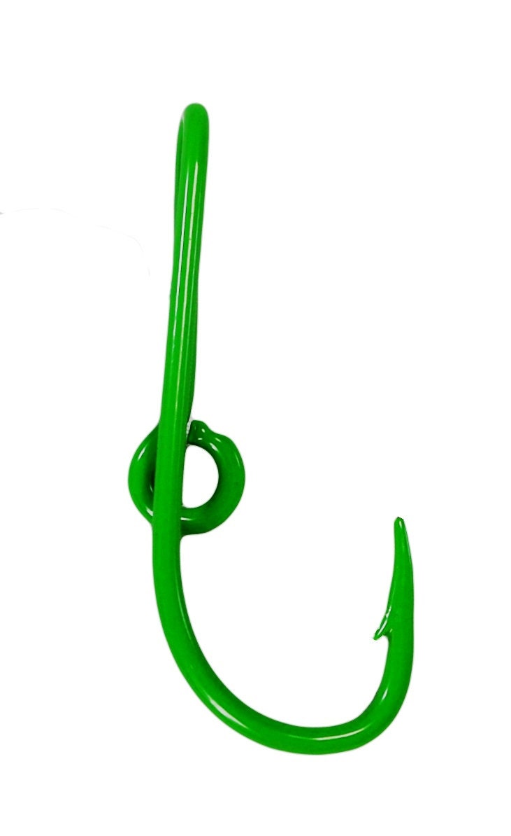 Lime Green Powder Coated Fish Hook for Cap Brim or Bill Hat Pin