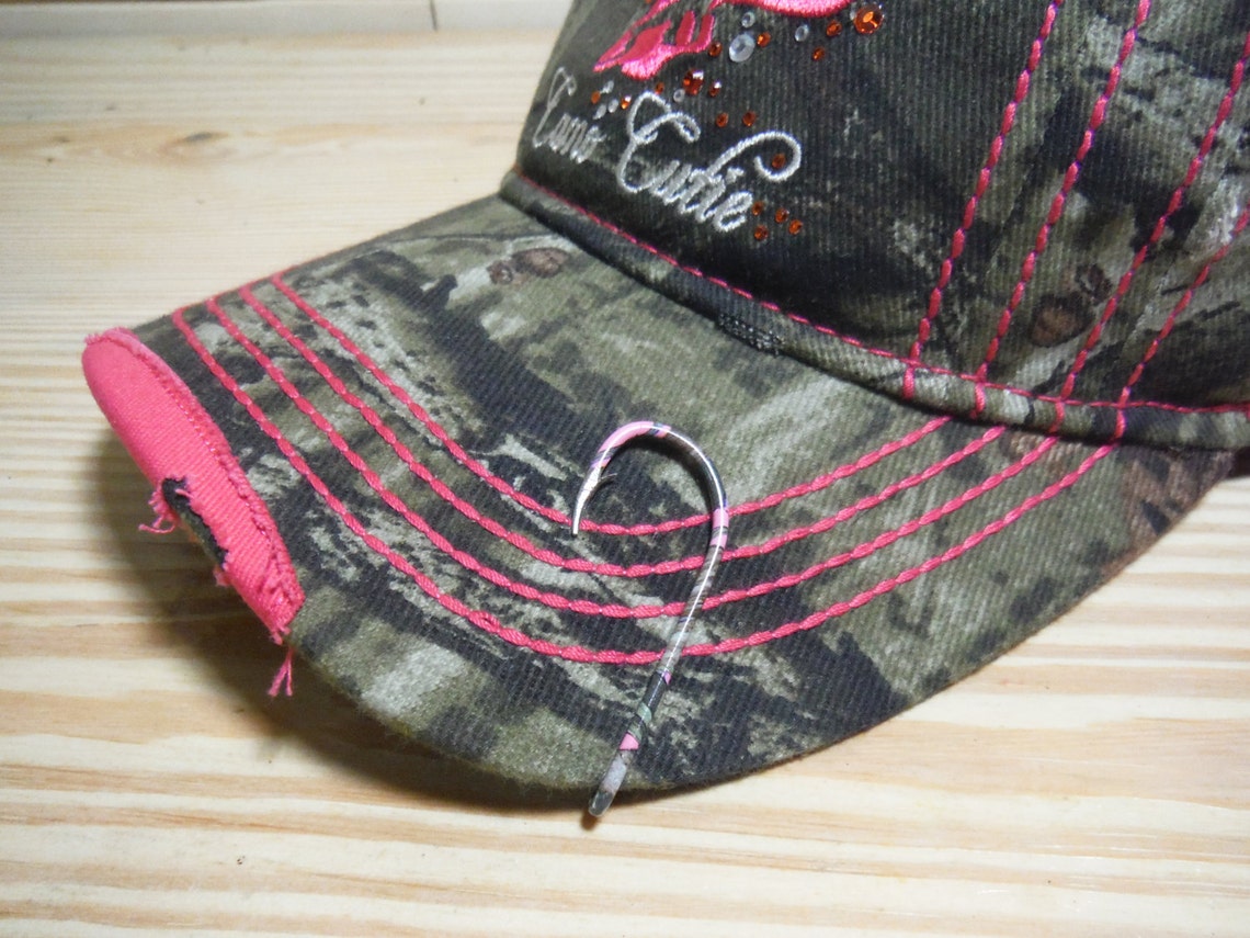 Pink and Camo Fish Hook Hat Pin Hat Clip for Hat or Cap Etsy