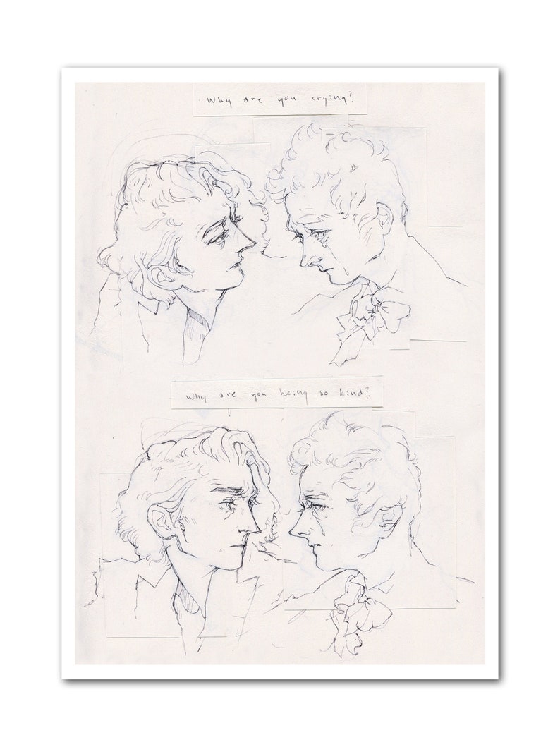 Open Edition 8x10 Good Omens Fine Art Print Questions 5x7