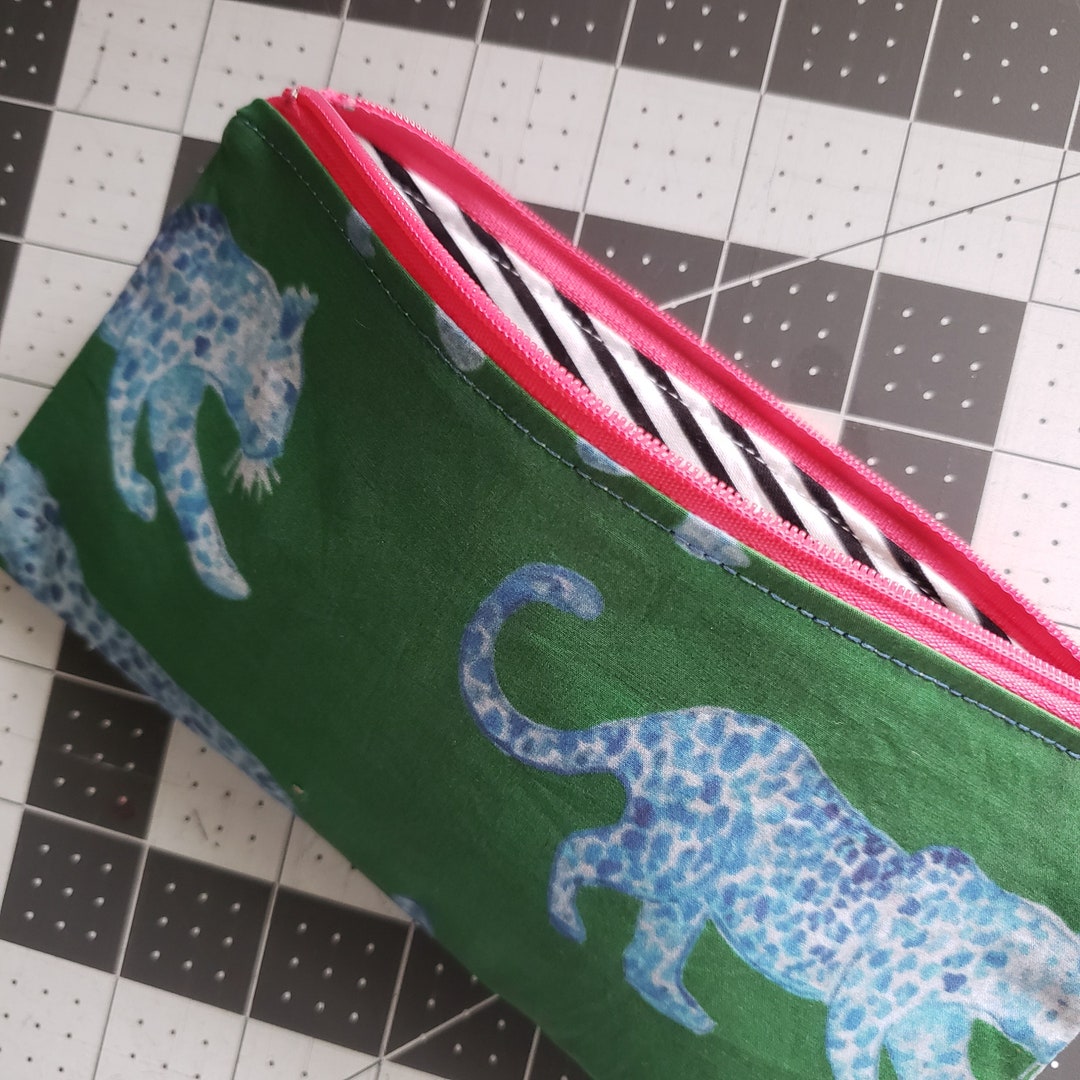 Blue Leopard Green Zipper Bag Pink Zipper Black and White Etsy