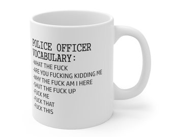 Police Officer Gifts, Police Officer Vocabulary, Police Gifts, Police Officer Mug, Police Coffee Mug, Police Academy Graduation Gifts