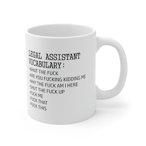 Legal Assistant Gift, Gift for Legal Assistant, Legal Assistant Vocabulary Mug, Legal Assistant Mug