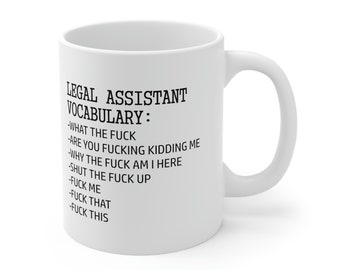 Juristische Assistent Geschenk, Geschenk für Jurist Assistent, Anwalt Assistent Vokabeln Becher, Anwalt Assistent Becher