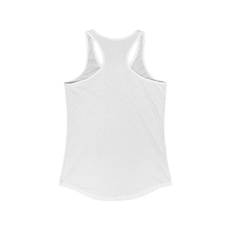 May include: White sleeveless tank top with a scoop neck and a curved hem.
