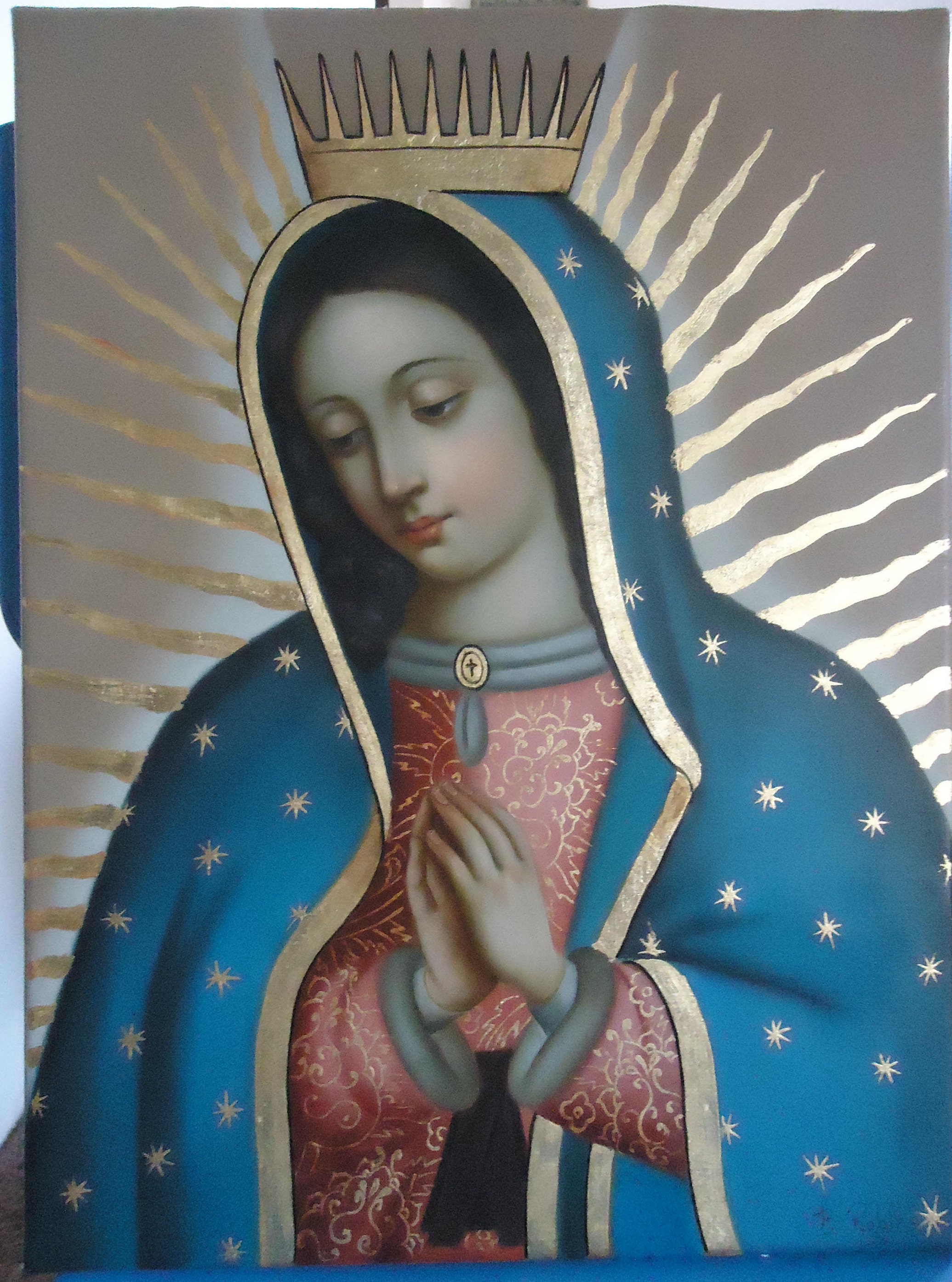 Our Lady Of Guadalupe virgen De Guadalupe Original Oil Painting On 
