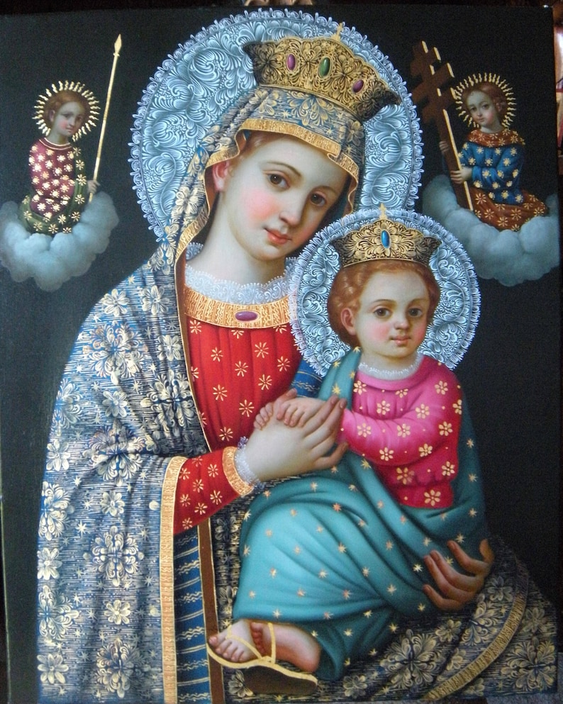 Our Lady of the Perpetual Help Oil Painting on Canvas ,nuestra Senora