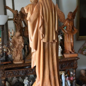 Hand Carved Wood Madonna Virgin Mary and Child Jesus Sculpture Statue ...