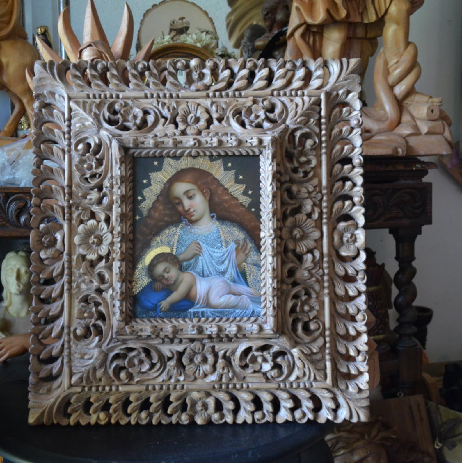 Madonna and Child oil painting spanish