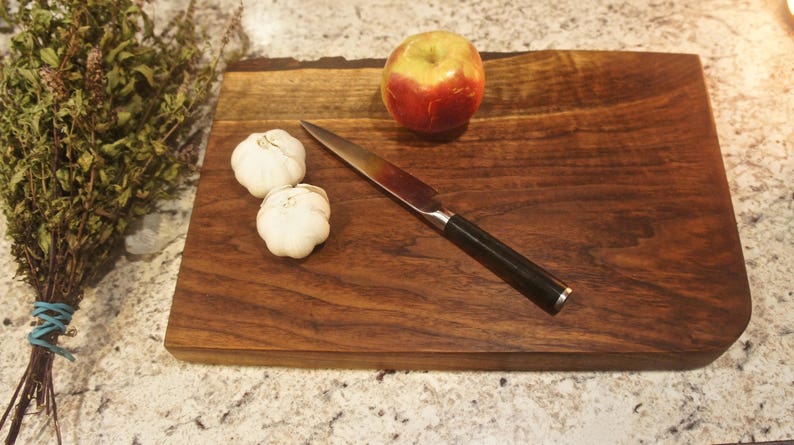 Curly Black Walnut Live Edge Cutting Board. LARGE. Serving - Etsy