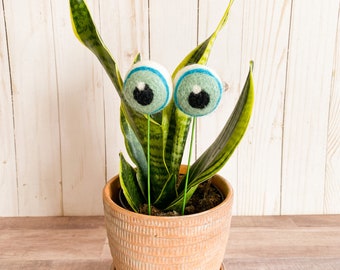 Aqua Plant Eyes, Plant Accessory, Felt Eyes, Plant Eyes