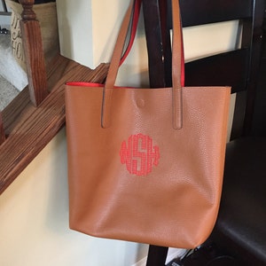 Monogrammed Faux-Leather Tote image 3
