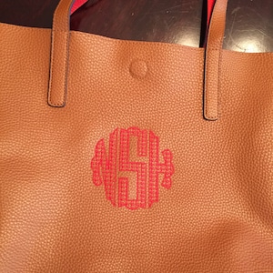 Monogrammed Faux-Leather Tote image 4