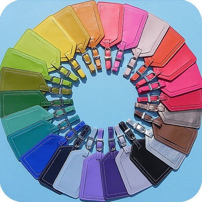 Monogrammed Leather Luggage Tag Etsy